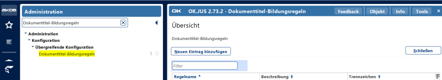 Dokumenttitel-Bildungsregeln