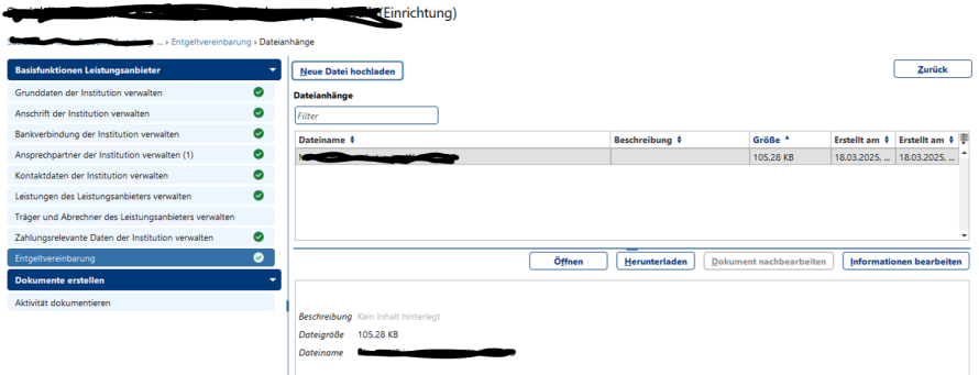 Entgeltvereinbarung