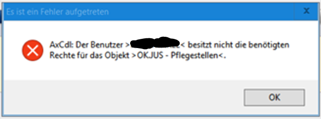 Fehlermeldung Pflegestellen