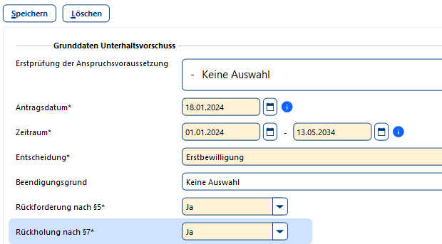 UVG Grunddaten bearbeiten 